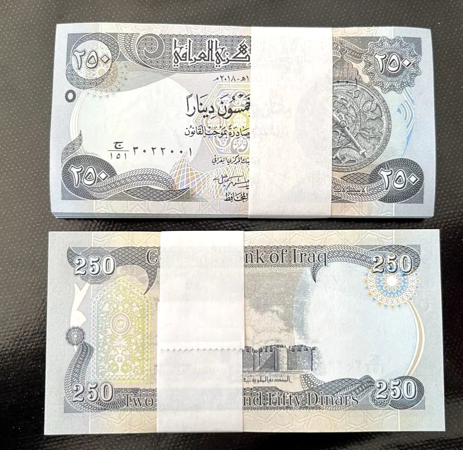 100xIRAQ 250 DINARS (P NEW) 2018 NEW UNC