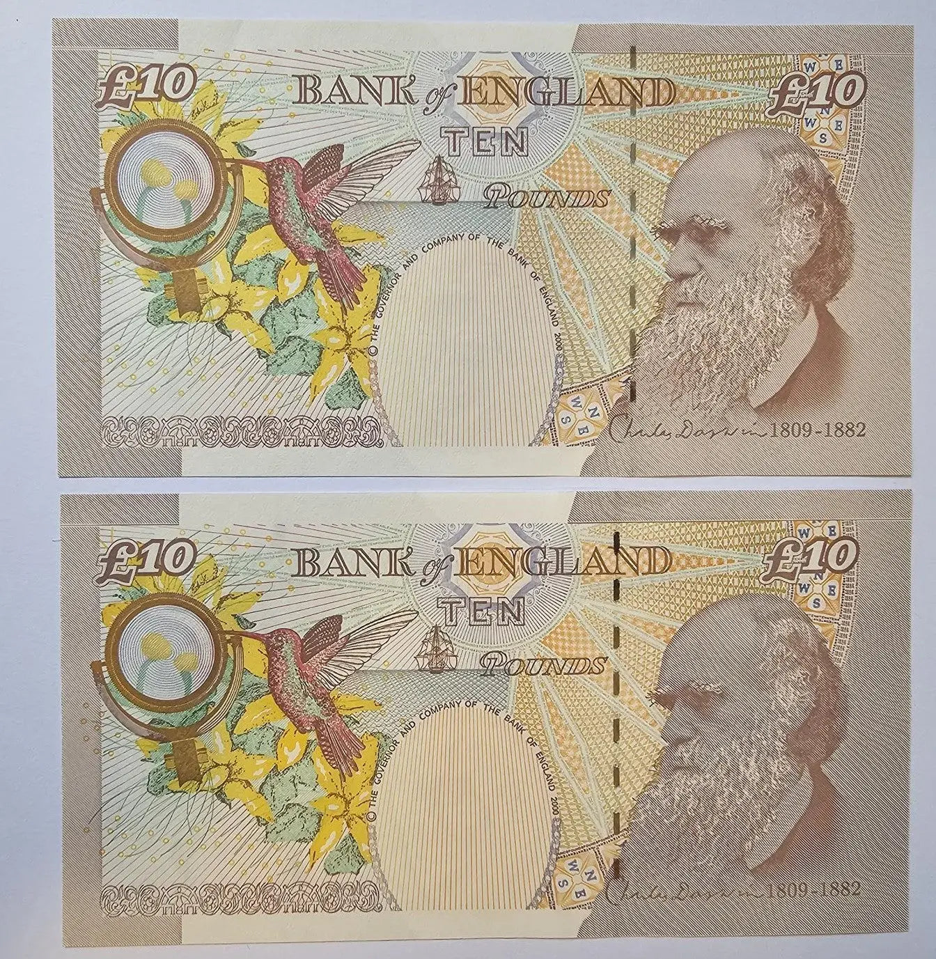5xBANK OF ENGLAND £10  AUNC/ D15