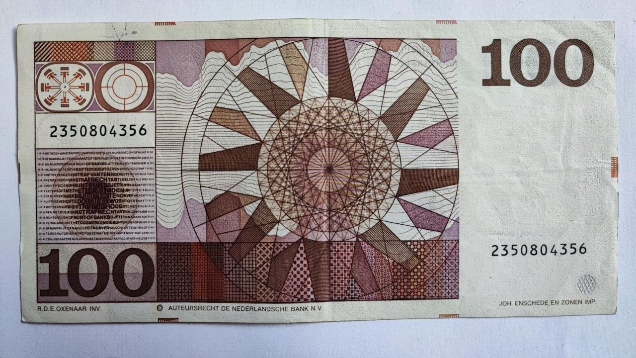 1970 Netherlands 100 Guilder Gulden - Michiel De Ruyter - worldbanknote