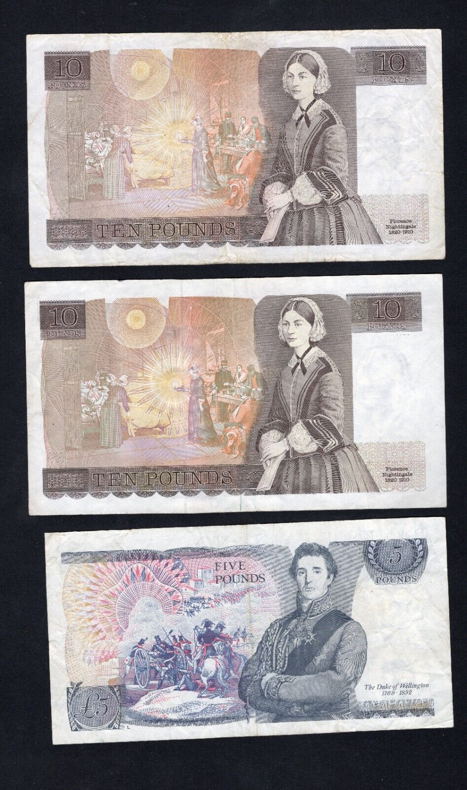 2xBank Of England £10 ten pound And 5 Pound banknotes VF /d11