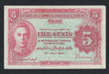 Board commissioners currency Malaya 5 cents 1941/F10