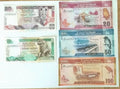 Assorted Sri Lankan banknotes featuring animals, landmarks, birds, and vibrant colors.