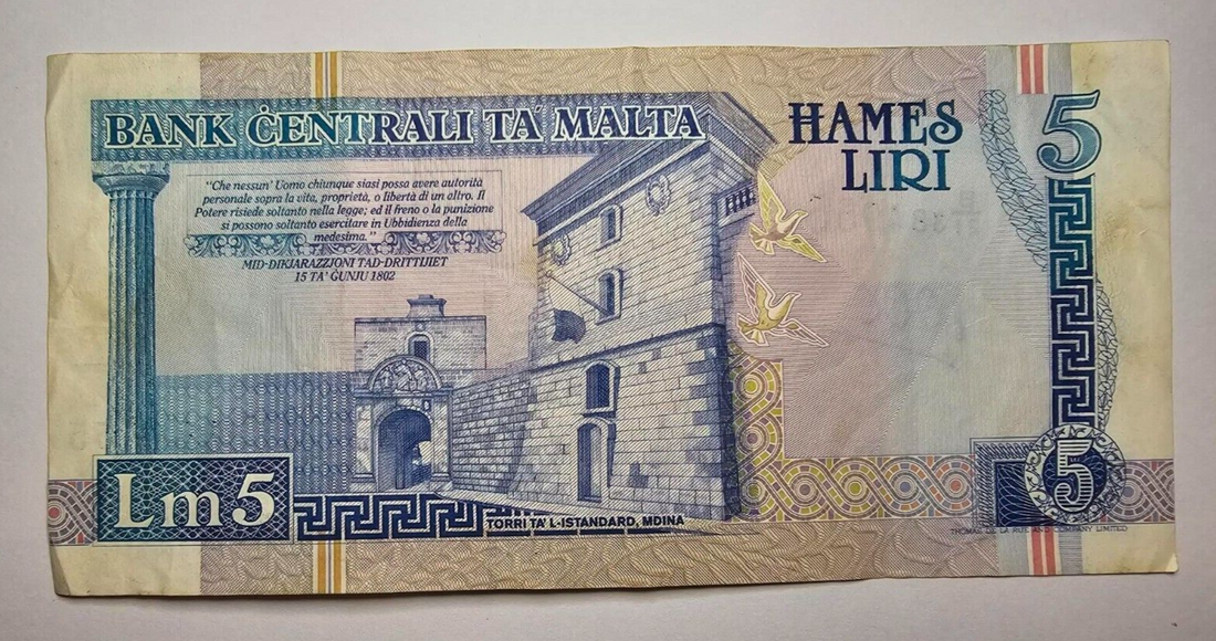 malta 5 liri very fine 1967 /ref d22 - worldbanknote