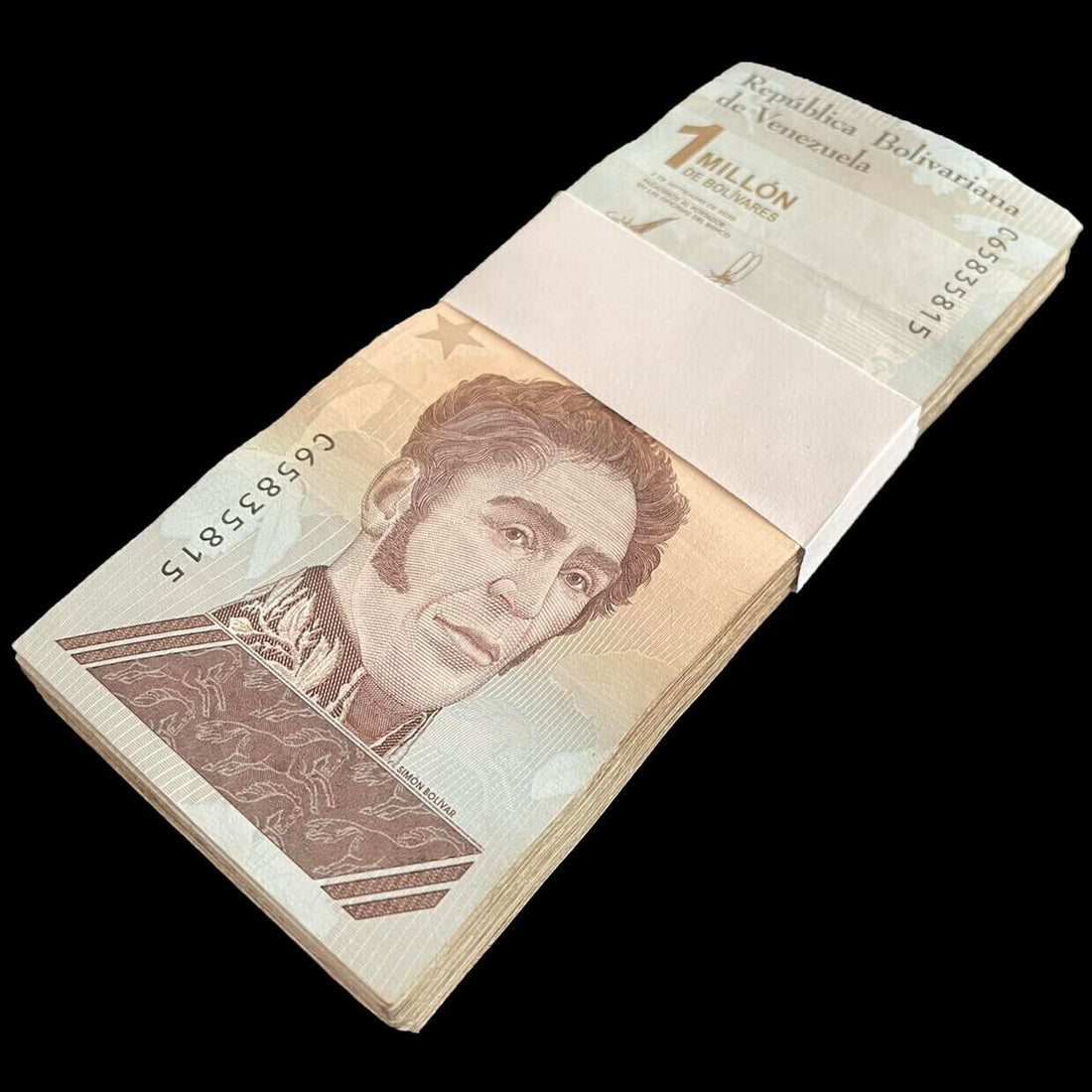 100xVENEZUELA One Million Bolivares note Used - worldbanknote