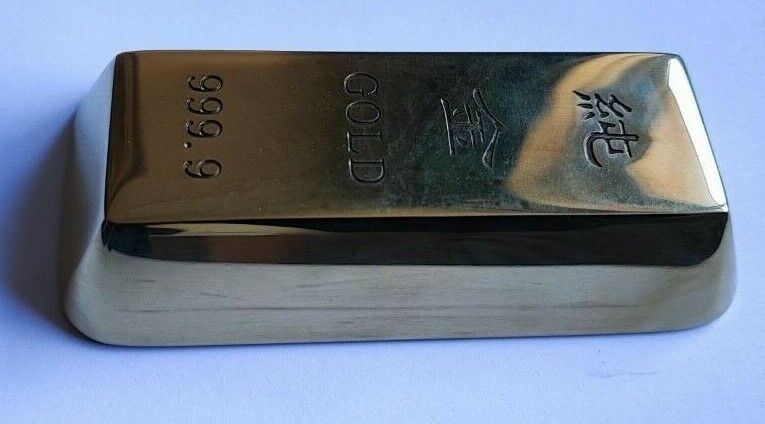 100% BRASS Bar paper weight home office decor. heavy polished - worldbanknote