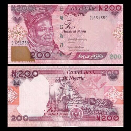 Nigeria 200 Naira, 2022, P-W49, NEW, Banknotes, UNC - worldbanknote