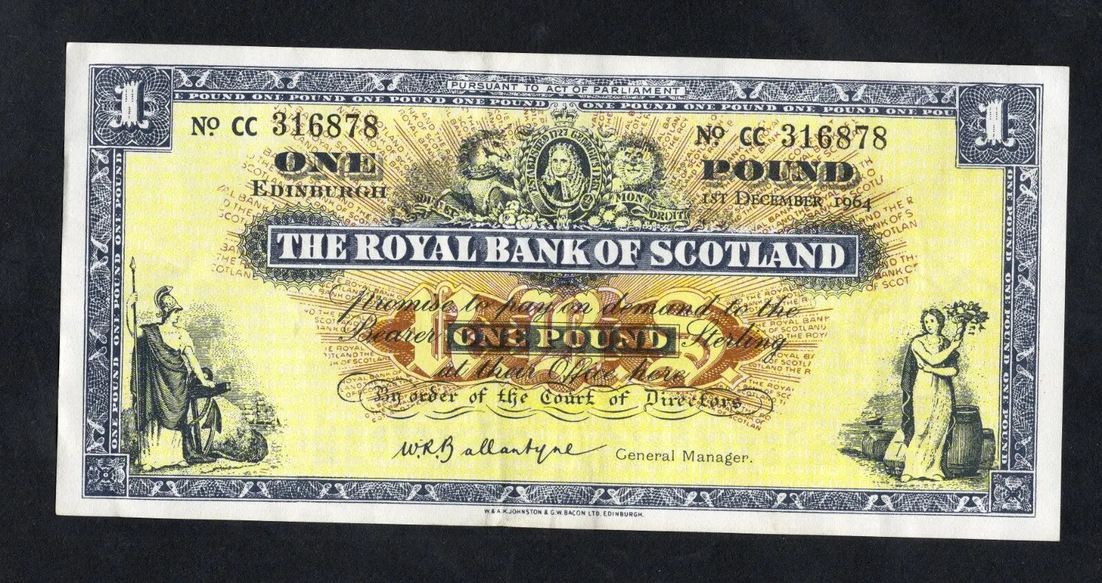 THE ROYAL BANK OF SCOTLAND £1 Banknotes 1952/66by Year & Prefix /REF D4