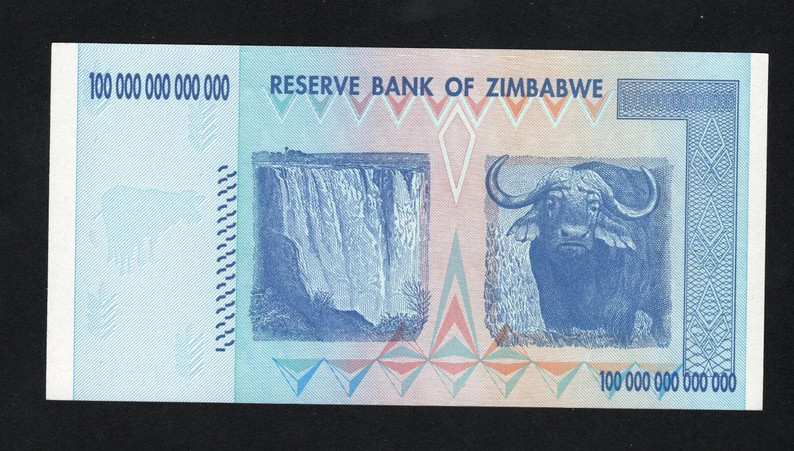 Zimbabwe 100 Trillion Dollar banknote. Genuine,  AA Serial Number UV checked
