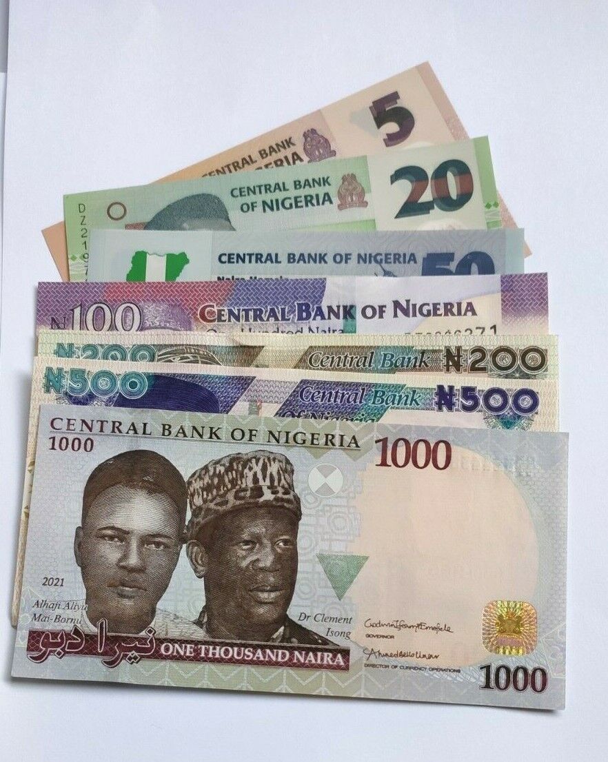 NIGERIA SET 5-20-50-100-200-500-1000 Nairas 2014-2021 UNC, P-29-41 - worldbanknote