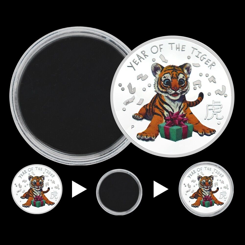 2022 Lunar Year Of The Tiger Silver plated Coin - worldbanknote
