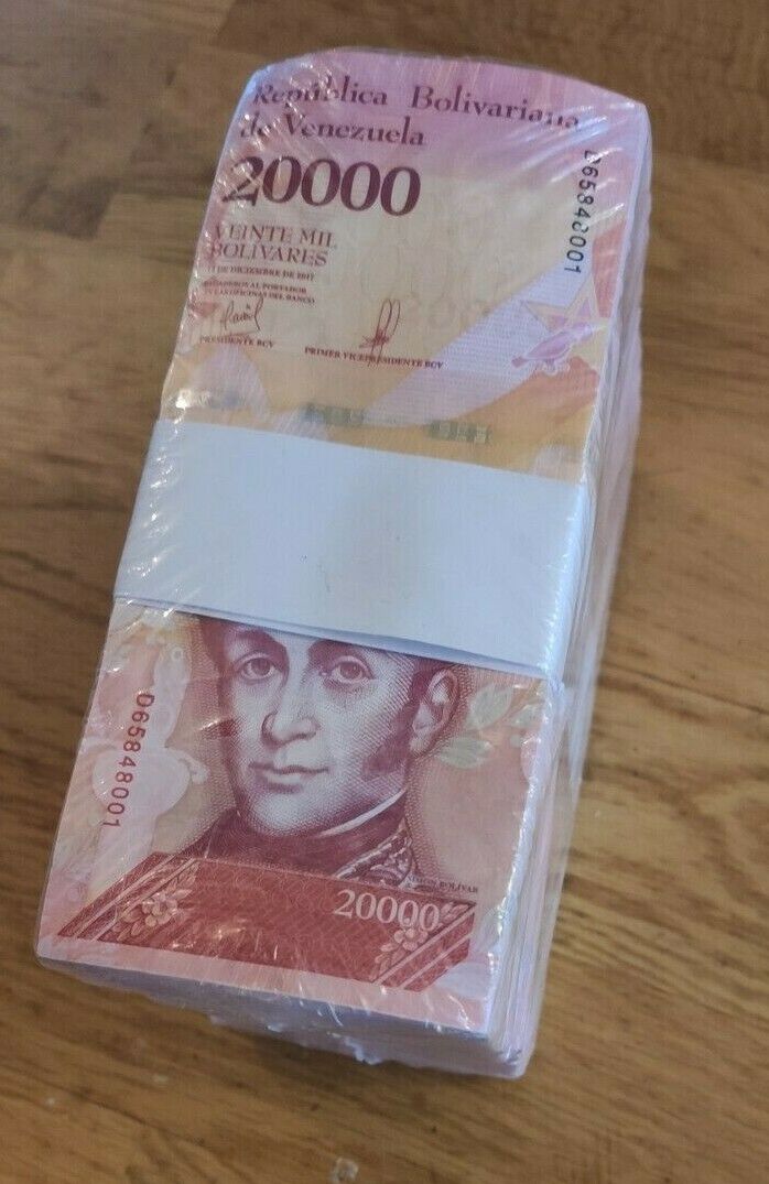 VENEZUELA 20000 20,000 Fuerte 2017 x 1000 Full Brick Bundle LOT UNC - worldbanknote