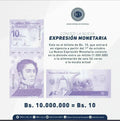 10 Banknotes  Venezuela 10 Million Bolivares Digitales  Total 100M UNC 2021