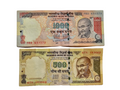 SET 2009-2016 INDIA 500 & 1000 RUPEES P-106 107 Well USED - worldbanknote