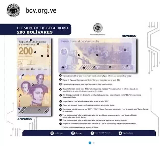 BANKNOTE SET OF 2 :200/500 BOLIVARES 2023 /2024 VENEZUELA UNC First RUN - worldbanknote
