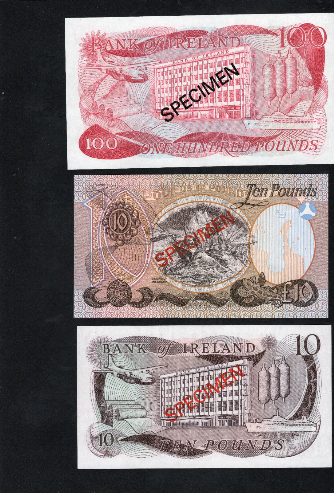 NORTHERN IRELAND 1 5 10 100 POUND 7 SPECIMEN NOTES UNC/d10