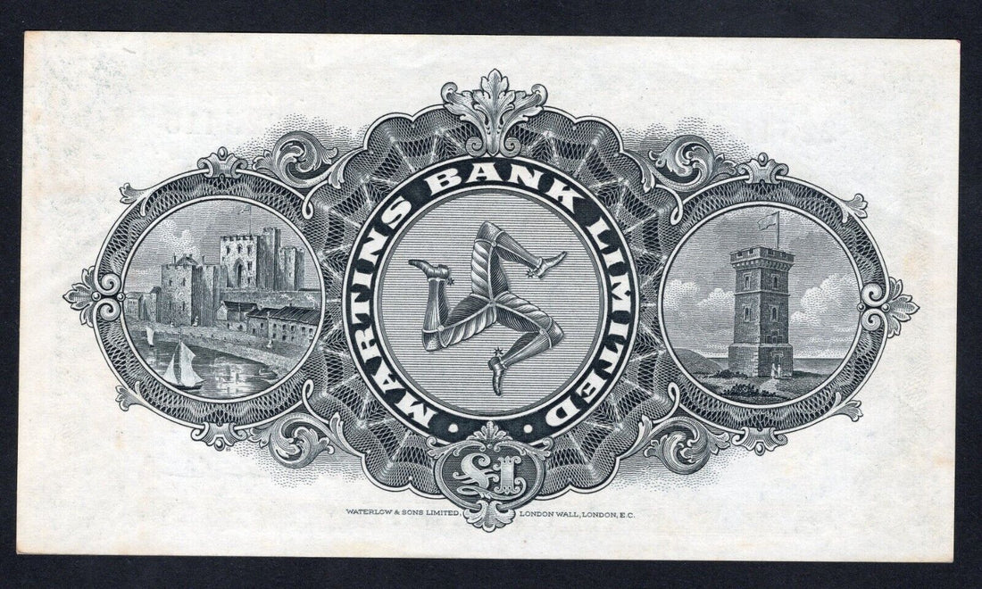 ISLE OF MAN Martins Bank 1957 £1 AUNC/REF D5 - worldbanknote