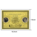 100 Trillion Dollar Gold Foil Banknote Zimbabwe Large Certificate Collectibles