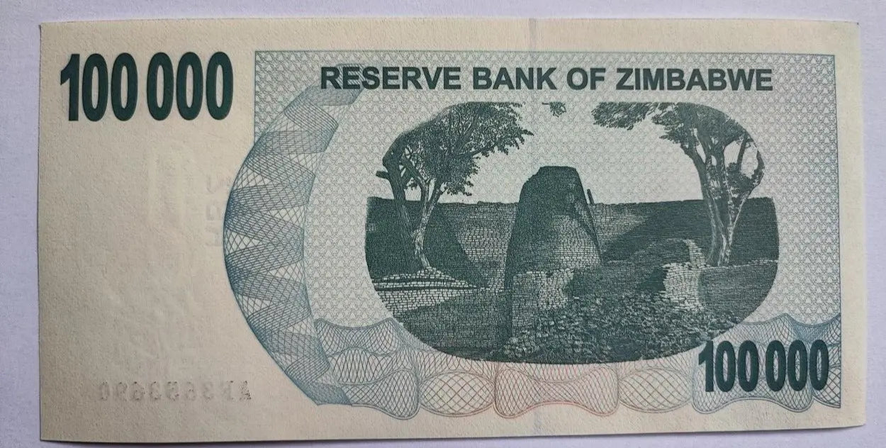 zimbabwe banknotes 100000 dollars  UNC