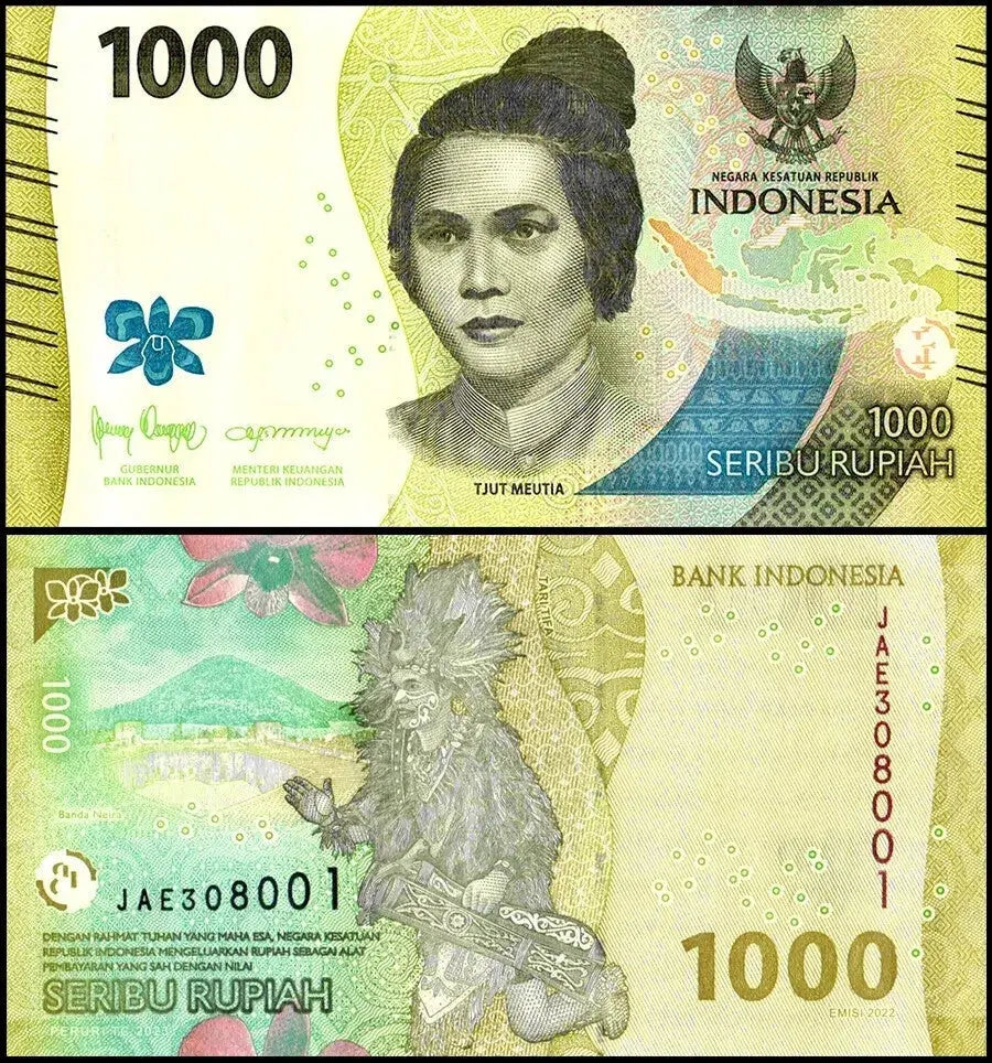 Lot 1000 Pcs 1 Brick Indonesia 1,000 Rupiah 2022/2023 UNC New Design