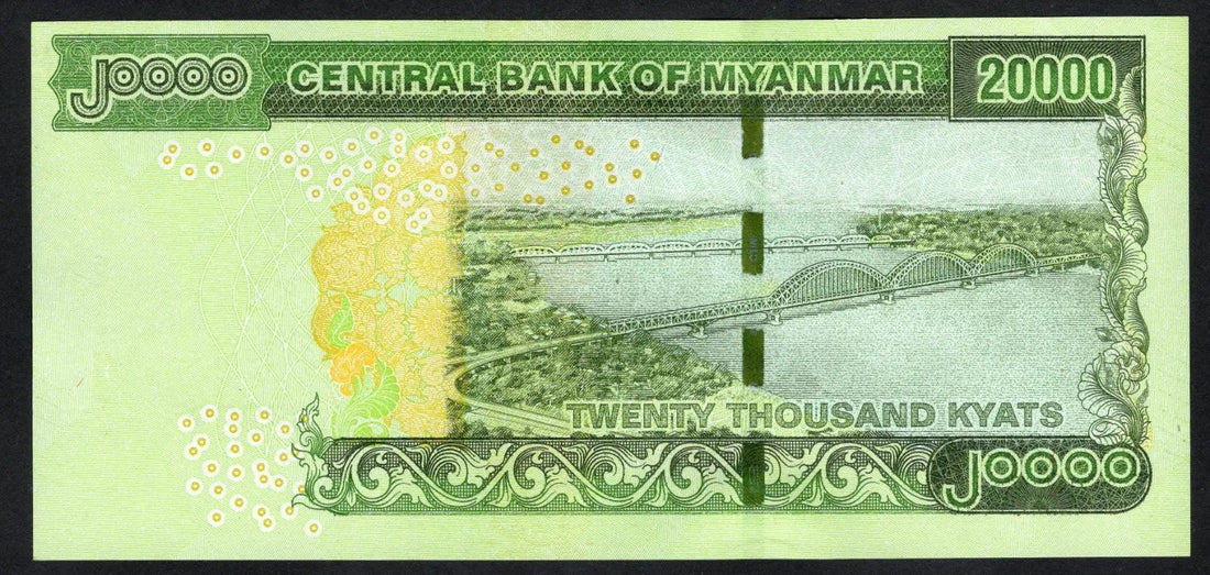 FRONT OF 2023 Myanmar 20000 Kyats P-87 UNC NEW Banknote/w1