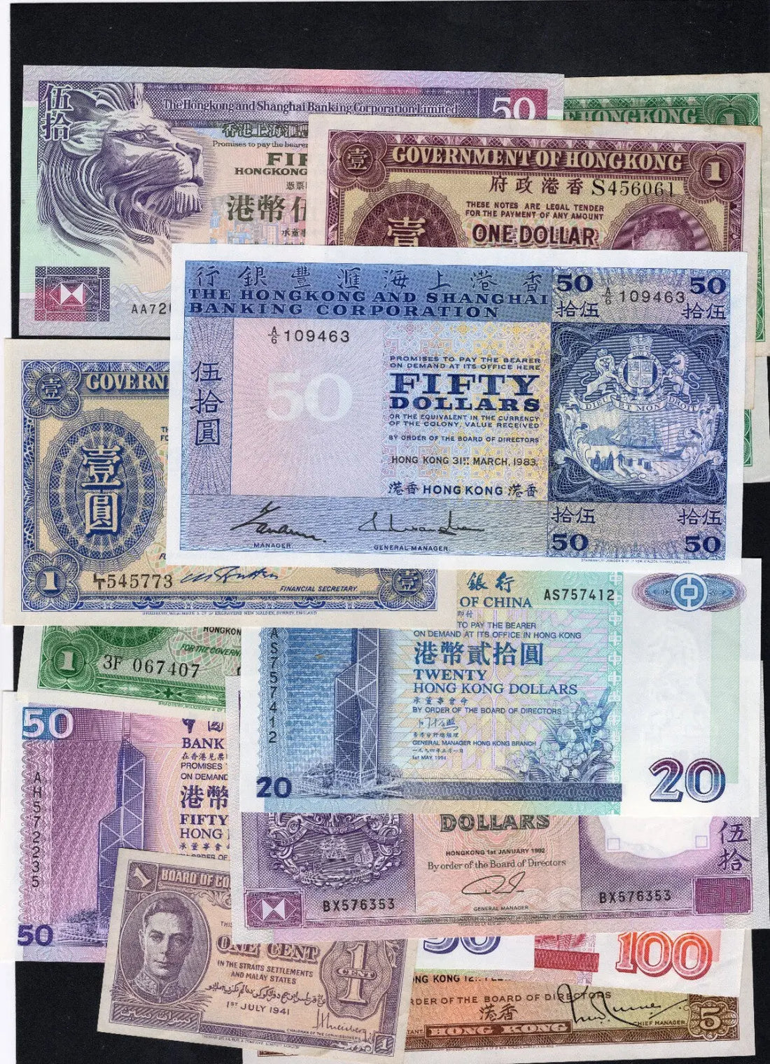 Hongkong banknotes (1936-1996)  Choose your  type  / c2