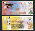 Set of 4 Republic of Texas Polymer Banknotes 20, 50, 100, 500 Dollars  Fantasy