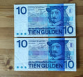 a pair of Netherlands 10 Gulden extra fine - worldbanknote