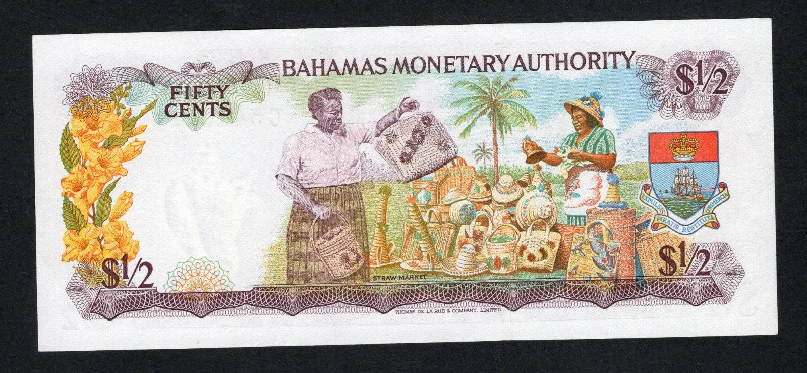 BACK OF Bahamas, 1/2 dollar (50 cents), 1968, P-26 UNC/D11