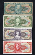 Brazil 4 Pcs  SET 2, 10 50 100 Cruzeiros 1956-1967 VERY FINE/D11