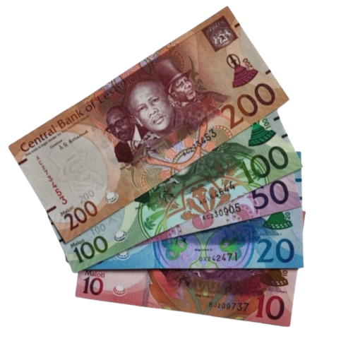 Lesotho _ set 5 banknotes 10 20 50 100 200 Maloti 2021 UNC