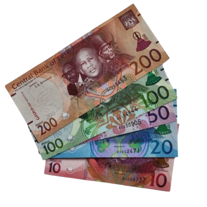 Lesotho _ set 5 banknotes 10 20 50 100 200 Maloti 2021 UNC