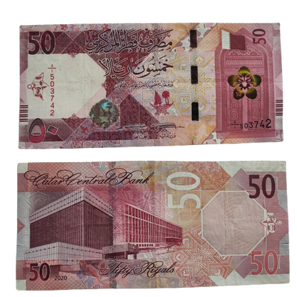 QATAR 50 RIYALS 2020 Fine Small Tear At Bottom Edge