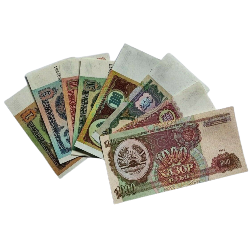 Set 9 PCS, Tajikistan 1 5 10 20 50 100 200 500 1000 Rubles, P1-9, UNC