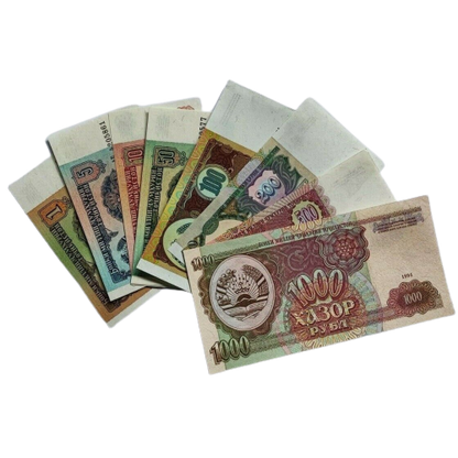 Set 9 PCS, Tajikistan 1 5 10 20 50 100 200 500 1000 Rubles, P1-9, UNC