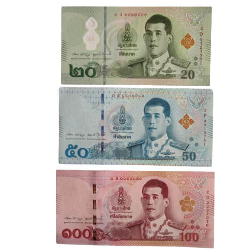 Thailand 2018 set 3 pcs 20+50+100 baht King Rama X - Pick 135-137 UNC