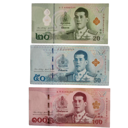 Thailand 2018 set 3 pcs 20+50+100 baht King Rama X - Pick 135-137 UNC