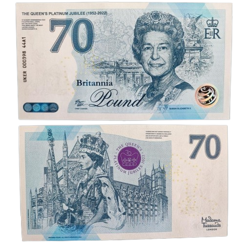 THE QUEEN'S PLATINUM JUBILEE 2022 BRITANNI COMMEMORATIVE BANKNOTE