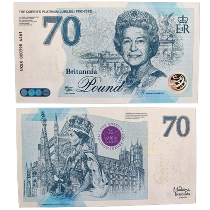 THE QUEEN'S PLATINUM JUBILEE 2022 BRITANNI COMMEMORATIVE BANKNOTE