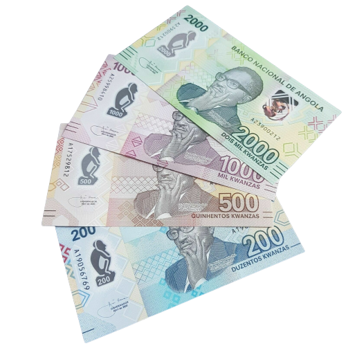 UNC Angola Polymer Banknote Set 200 500 1000 2000 Kwanzas 2020