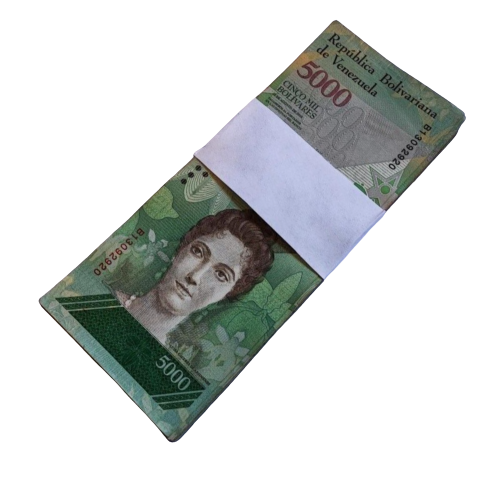 100 x Venezuela 5000 (5,000) Bolivares, 2017 banknote bundle used condition