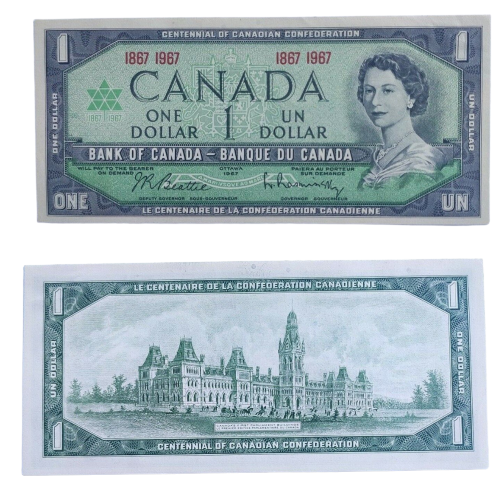 1967 Duel Language Bank of Canada Banque Du Canada $1 One Dollar Banknote