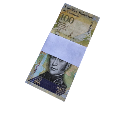 100 x Venezuela 100,000, 2017, banknote bundle In Used Condition