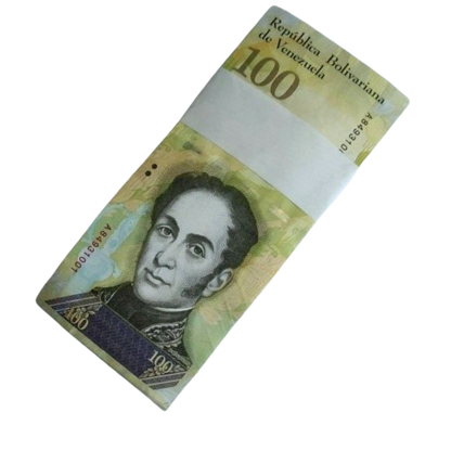 A bundle of Venezuela 100000 Bolivares 2017 P-100b Banknotes UNC