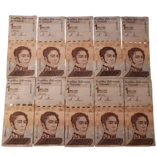 10xVENEZUELA One Million Bolivares note Used