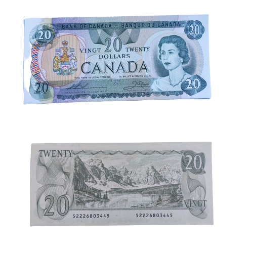 Canadian 20 dollar note twenty 1979 Canada