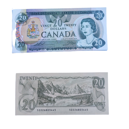 Canadian 20 dollar note twenty 1979 Canada