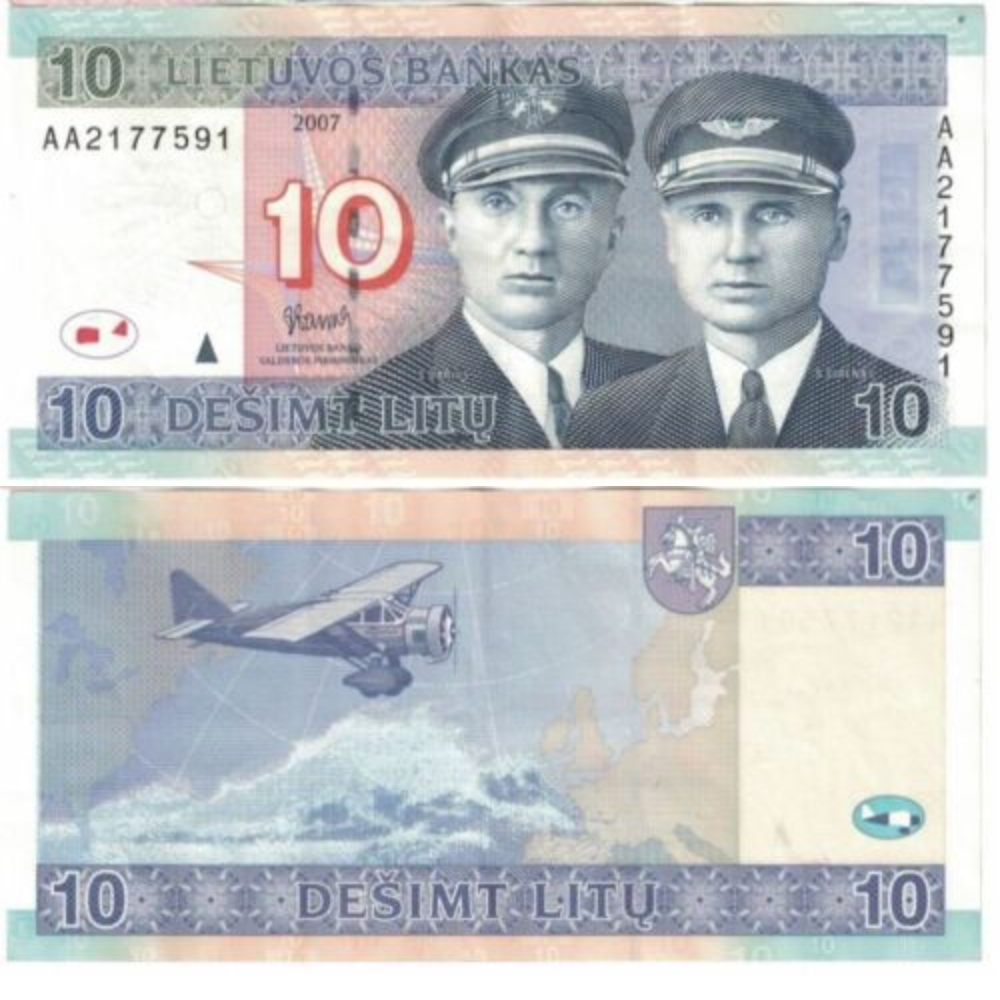 Lithuania 10  Litu Notes 2007 Circulated