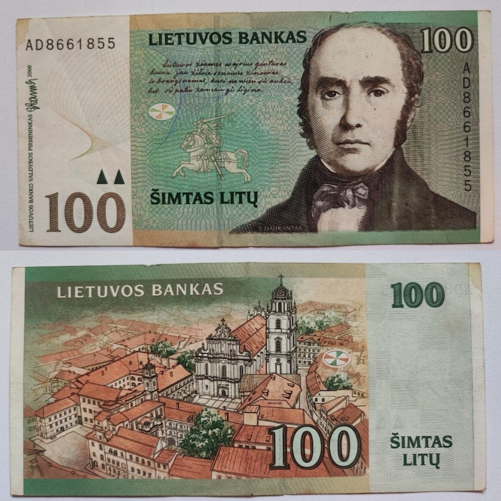 Lithuania 100 litu banknote Very Fine