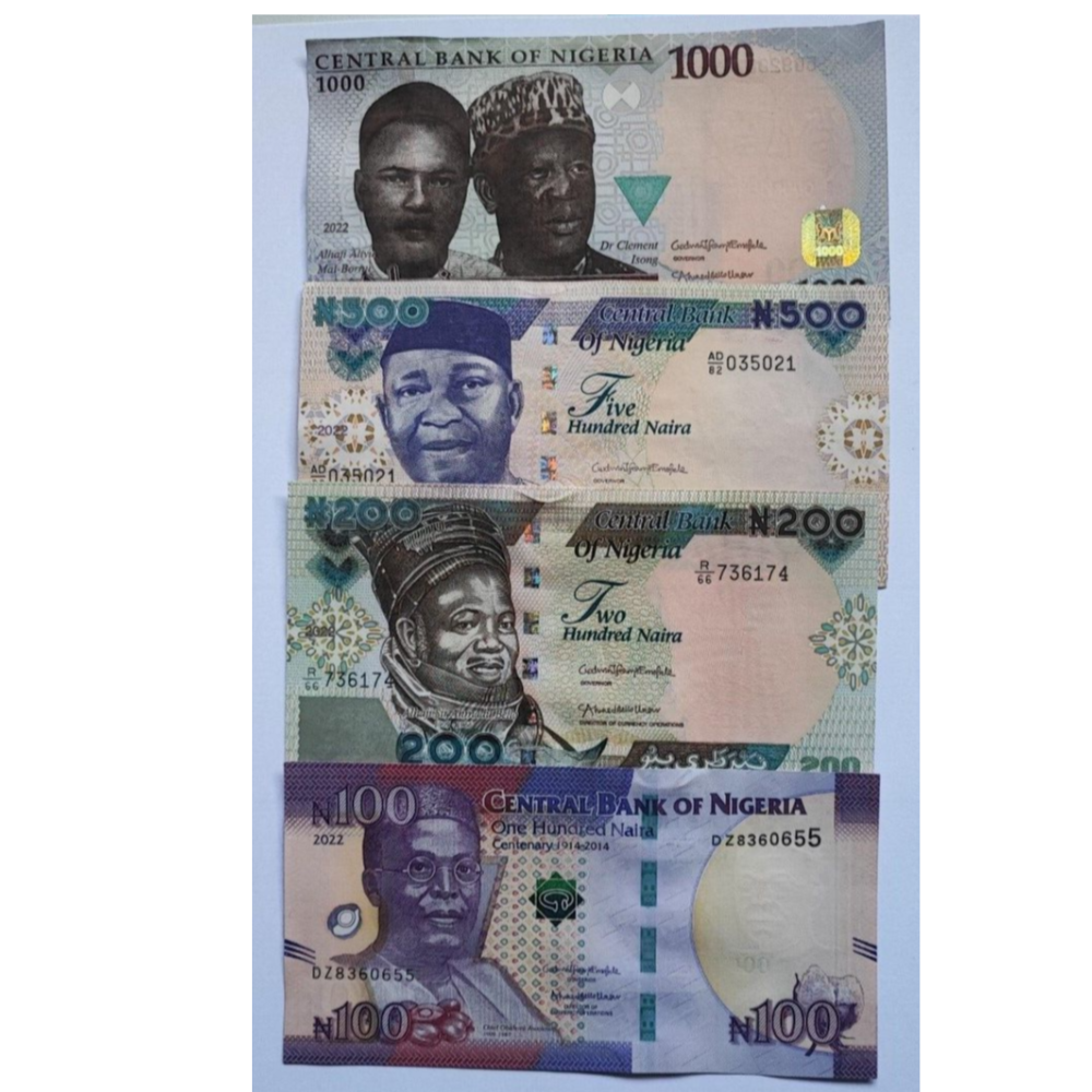 NIGERIA NEW 100 200 500 1000Naira  UNCIRCULATED  BANKNOTES 2022