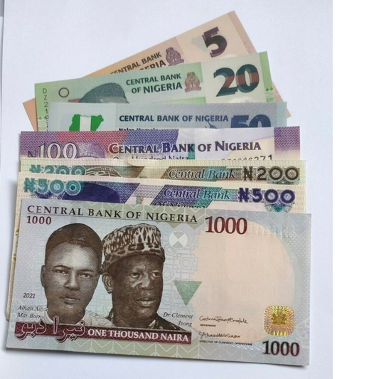 NIGERIA SET 5-20-50-100-200-500-1000 Nairas 2014-2021 UNC, P-29-41